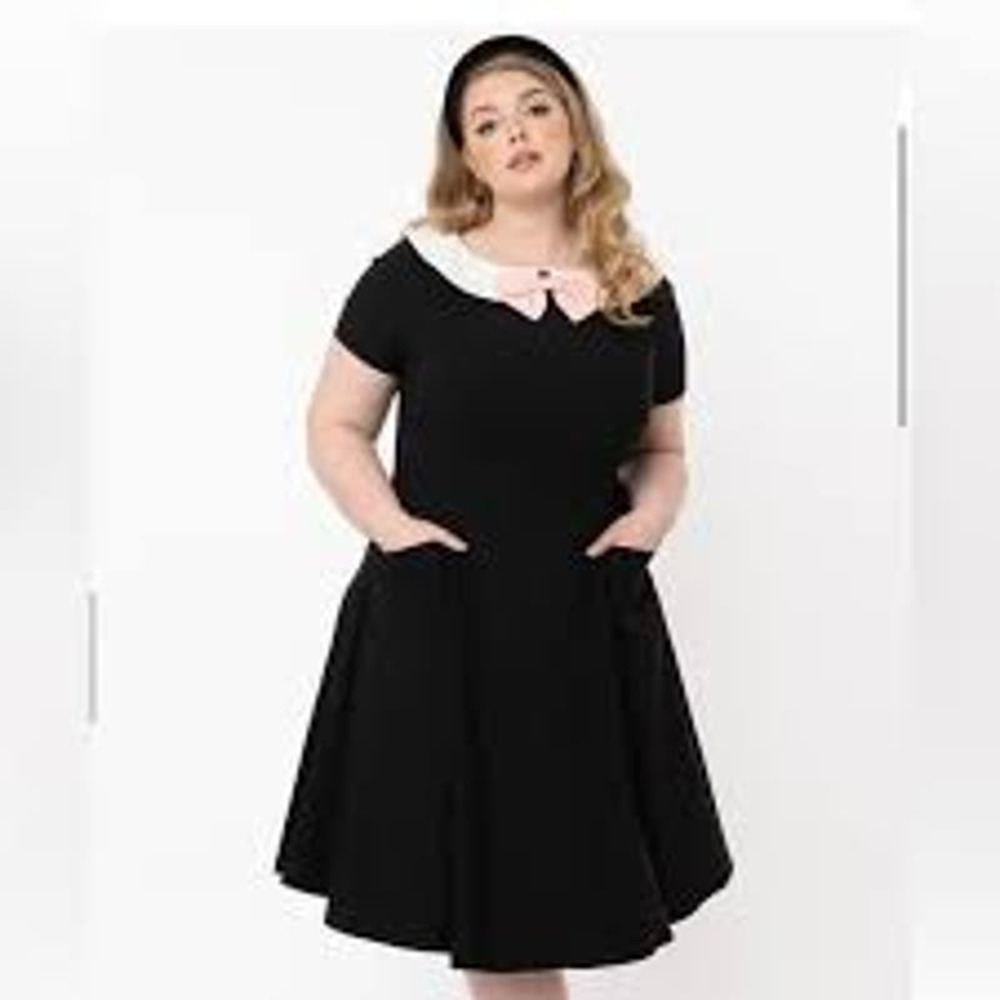 Unique Vintage Bow Eloise Swing Peter Pan Collar Dress